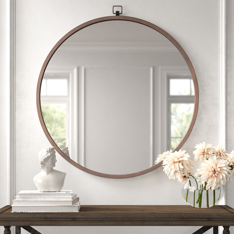 Kelly Clarkson Home Round Metal Wall Mirror Reviews Wayfair Canada   Round Metal Wall Mirror 